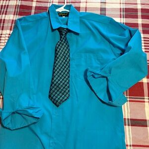 RAFAEL Vibrant Teal Dress Shirt for boys